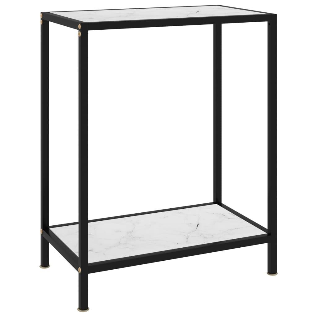 Konsolbord 60x35x75 cm hærdet glas hvid