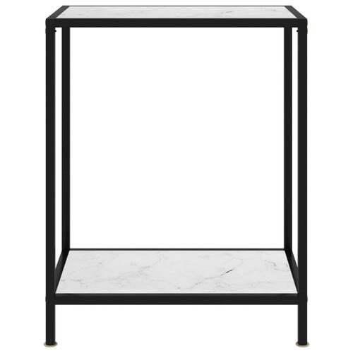 Konsolbord 60x35x75 cm hærdet glas hvid