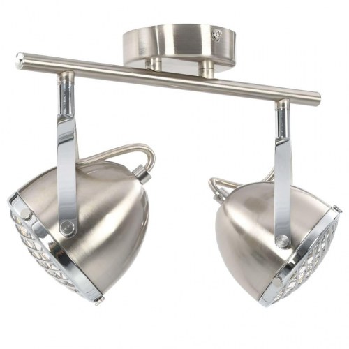 2-vejs spotlampe GU10 sølvfarvet