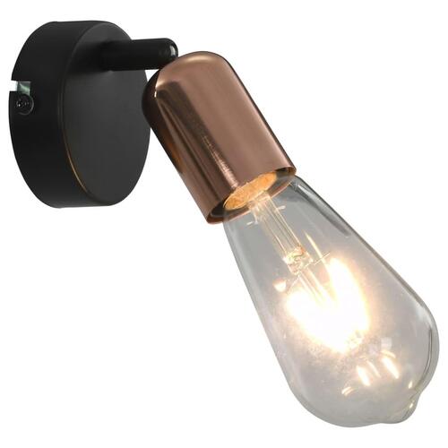 Spotlamper 2 stk. E27 sort og kobber