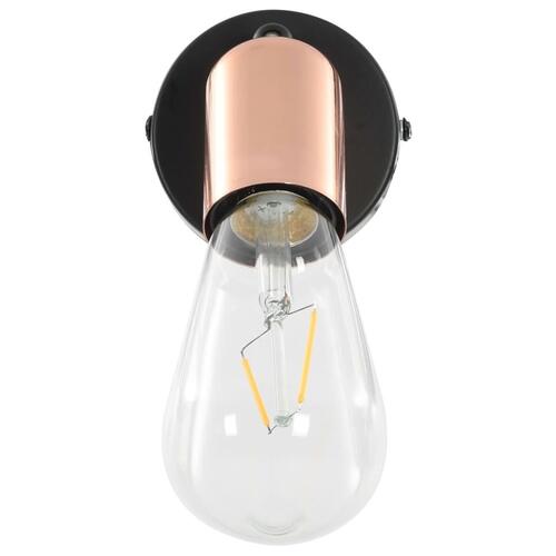 Spotlamper 2 stk. E27 sort og kobber