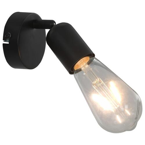 Spotlamper 2 stk. med glødepærer 2 W E27 sort