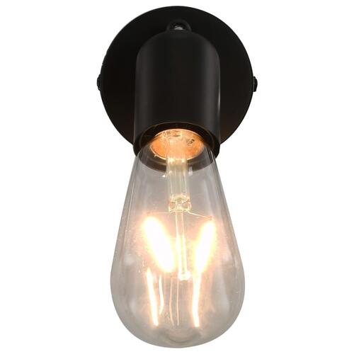 Spotlamper 2 stk. med glødepærer 2 W E27 sort
