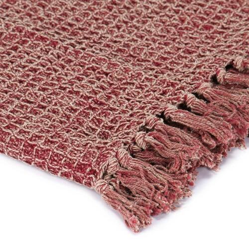 Plaid 160 x 210 cm bomuld bordeauxfarvet