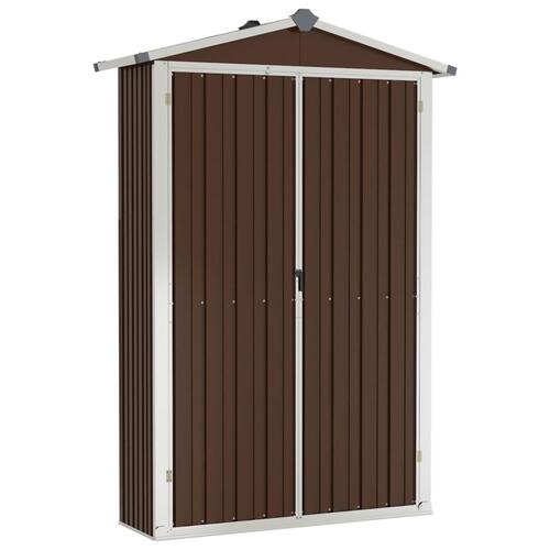 Haveskur 116x45x175 cm galvaniseret stål brun