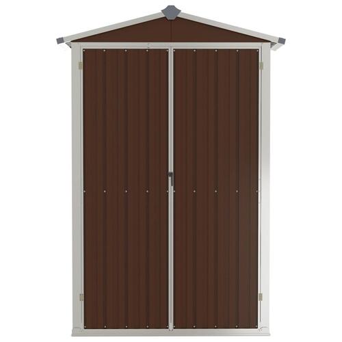 Haveskur 116x45x175 cm galvaniseret stål brun