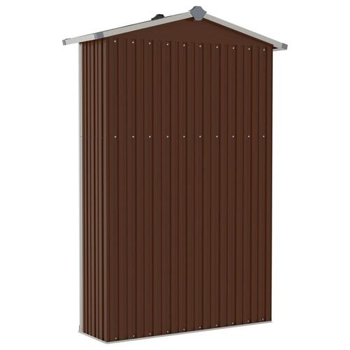 Haveskur 116x45x175 cm galvaniseret stål brun