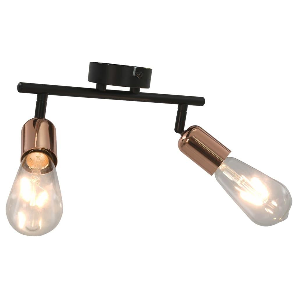 2-vejs spotlampe 2 W E27 sort og kobber