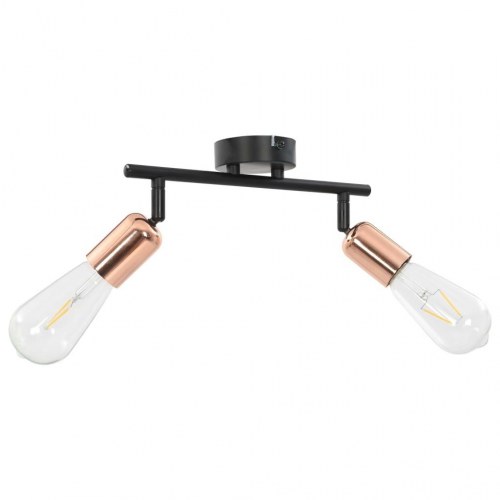 2-vejs spotlampe 2 W E27 sort og kobber