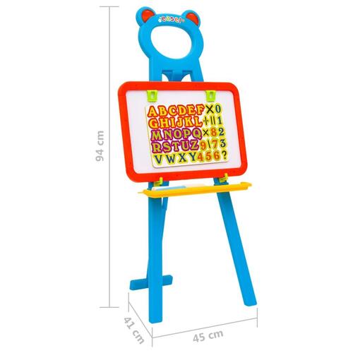 2-i-1 børnestaffeli med tavle og whiteboard