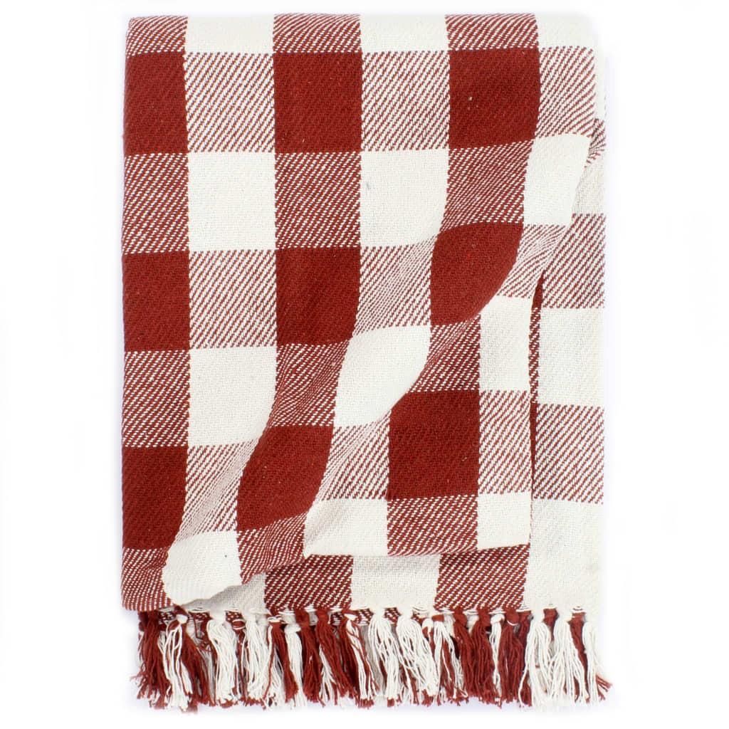 Plaid 125 x 150 cm ternet bomuld stenrød