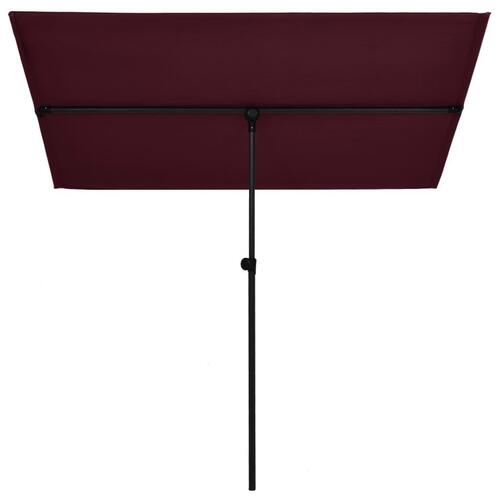 Parasol med aluminiumstang 2x1,5 m bordeauxrød