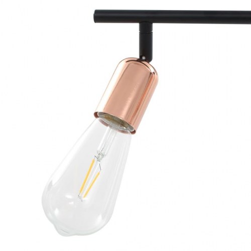 4-vejs spotlampe med glødepærer 2 W 60 cm E27 sort og kobber