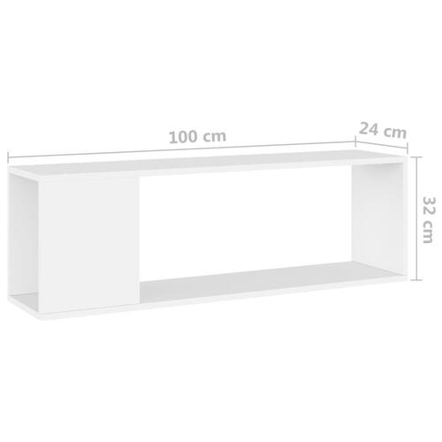 Tv-bord 100x24x32 cm konstrueret træ hvid