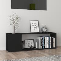 Tv-bord 100x24x32 cm konstrueret træ sort