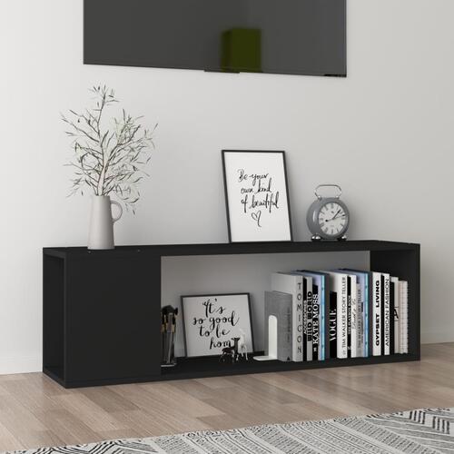 Tv-bord 100x24x32 cm konstrueret træ sort