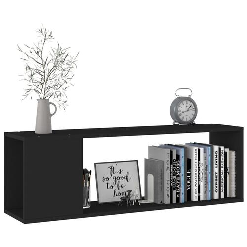 Tv-bord 100x24x32 cm konstrueret træ sort