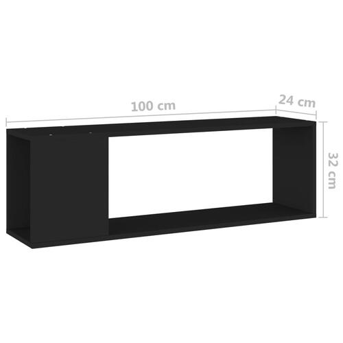Tv-bord 100x24x32 cm konstrueret træ sort