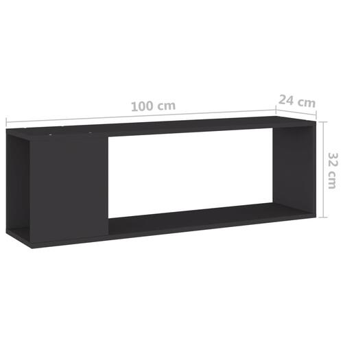 Tv-bord 100x24x32 cm konstrueret træ grå