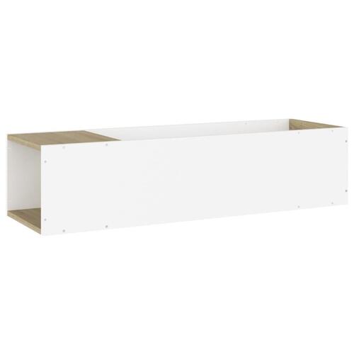 Tv-bord 100x24x32 cm konstrueret træ hvid og egetræsfarvet
