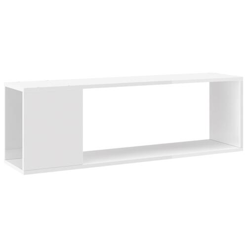 Tv-bord 100x24x32 cm konstrueret træ hvid højglans