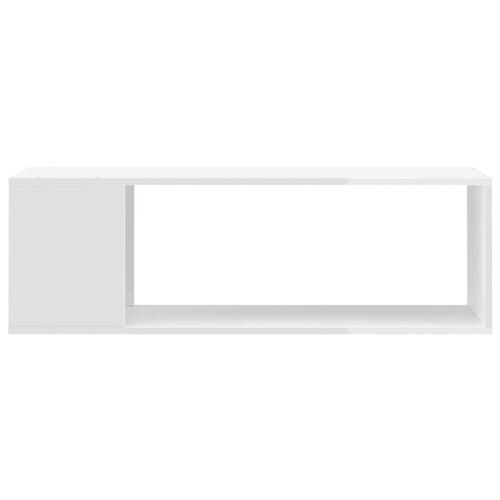 Tv-bord 100x24x32 cm konstrueret træ hvid højglans
