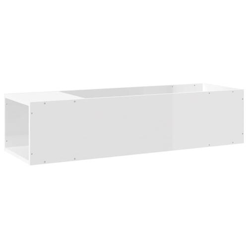 Tv-bord 100x24x32 cm konstrueret træ hvid højglans