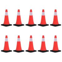 Trafikkegler 10 stk. med refleks og tung bund 50 cm