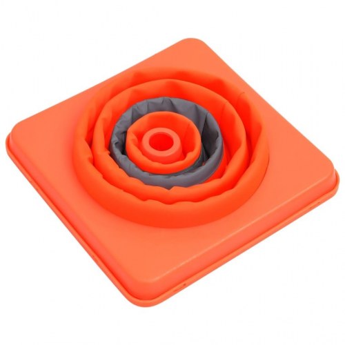 Pop-up trafikkegler - 10 stk. foldbare, 42 cm, orange/grå