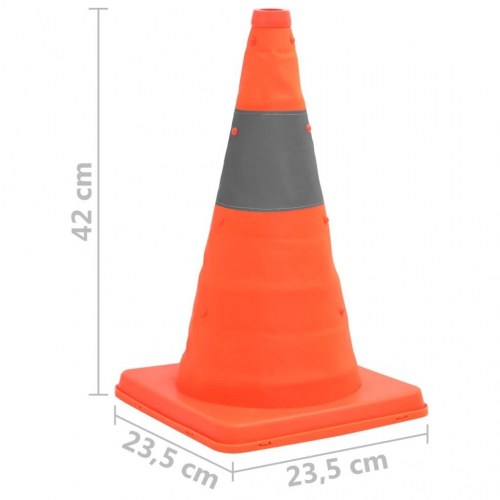 Pop-up trafikkegler - 10 stk. foldbare, 42 cm, orange/grå