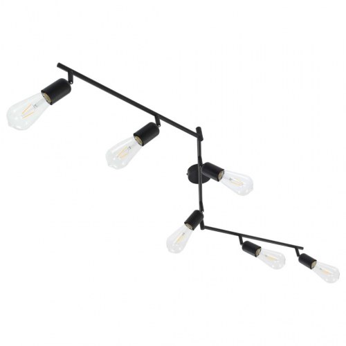 6-vejs spotlampe med glødepærer 2 W 30 cm E27 sort