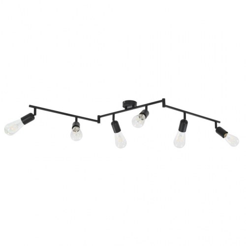 6-vejs spotlampe med glødepærer 2 W 30 cm E27 sort