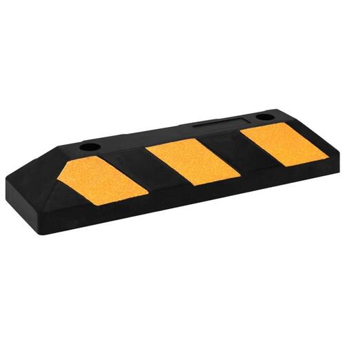 Parkeringsklodser med refleks 2 stk. 56x15x10 cm gummi