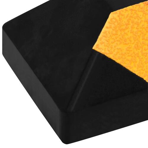 Parkeringsklodser med refleks 2 stk. 56x15x10 cm gummi