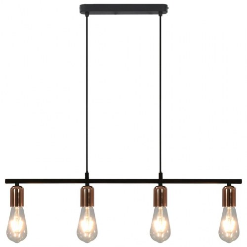 Loftlampe med glødepærer 2 W 80 cm E27 sort og kobber