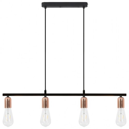 Loftlampe med glødepærer 2 W 80 cm E27 sort og kobber