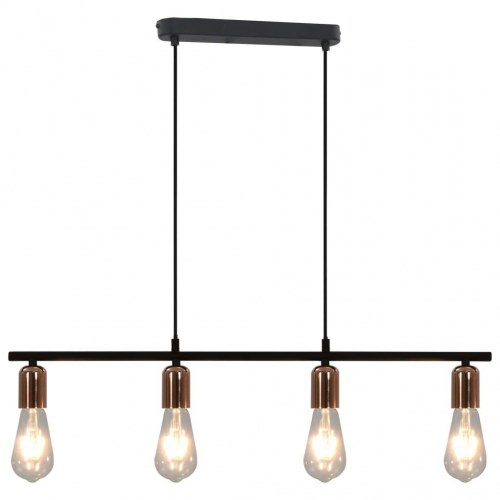 Loftlampe med glødepærer 2 W 80 cm E27 sort og kobber