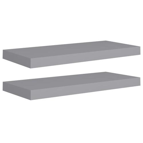 Væghylder 2 stk. 60x23,5x3,8 cm MDF grå