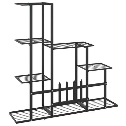 Blomsterstativ 94,5x25x88 cm metal sort
