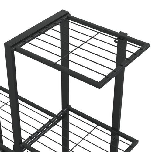 Blomsterstativ med hjul 94,5x25x92,5 cm metal sort