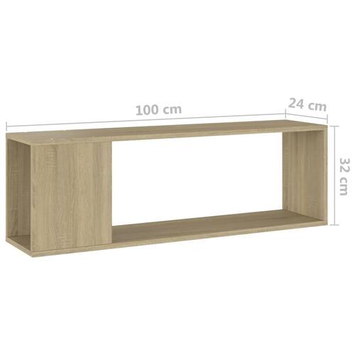 Tv-bord 100x24x32 cm konstrueret træ sonoma-eg