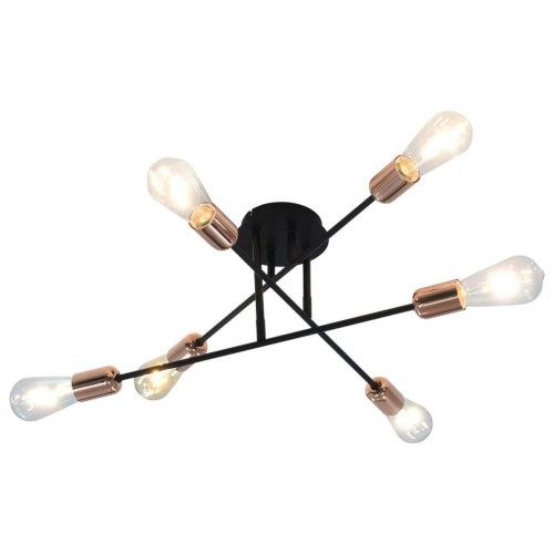 Loftlampe med glødepærer 2 W E27 sort og kobber