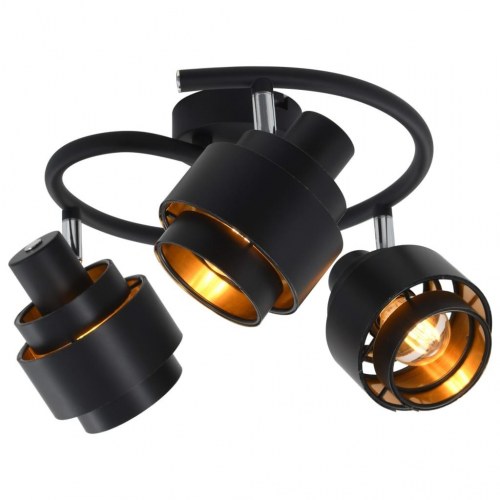 3-vejs spotlampe E14 sort