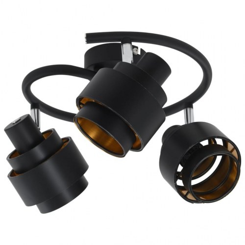 3-vejs spotlampe E14 sort