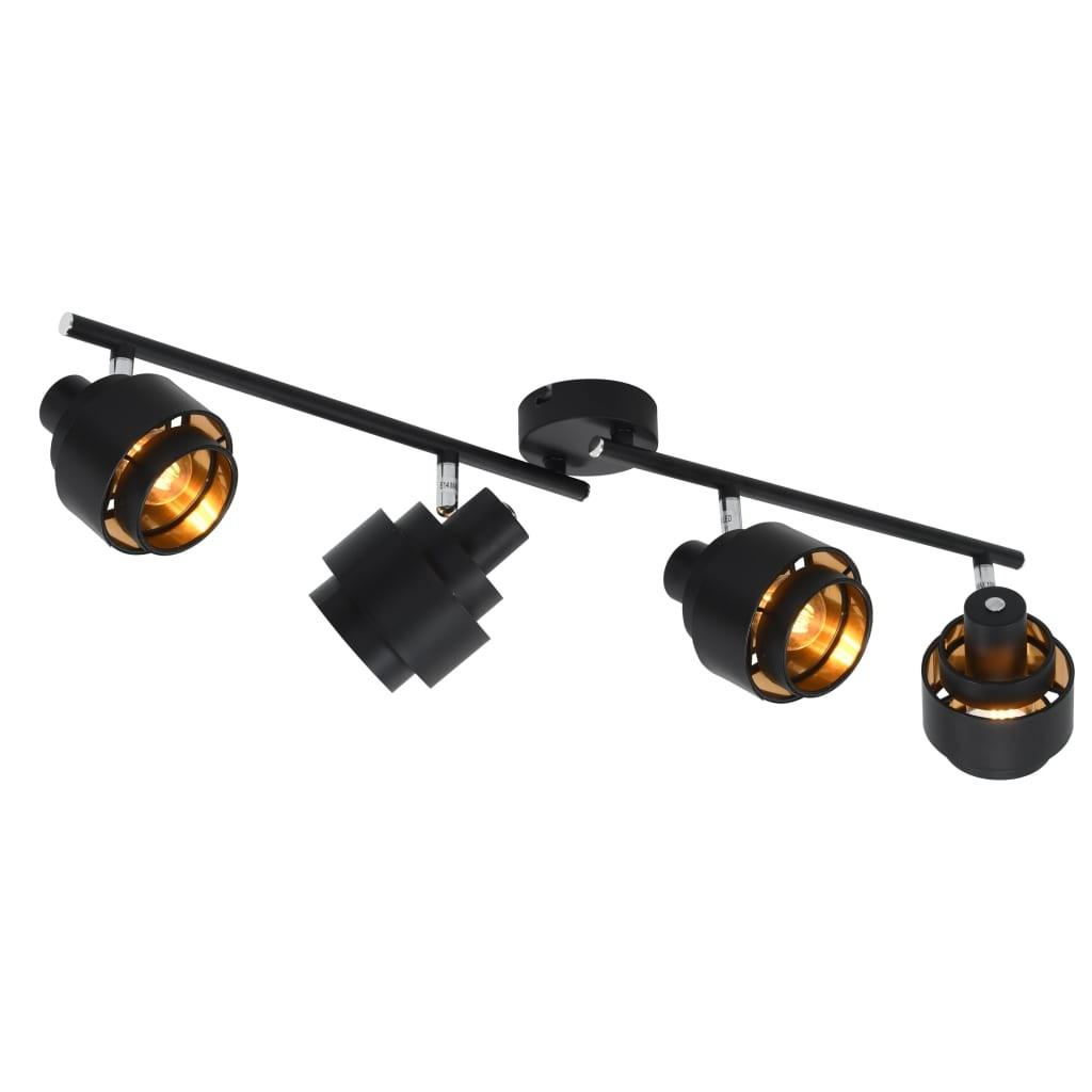 4-vejs spotlampe E14 sort