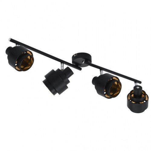 4-vejs spotlampe E14 sort