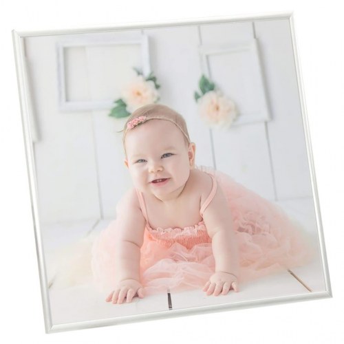 Billedrammer 3 stk. til væg eller bord 40x40 cm MDF sølvfarvet