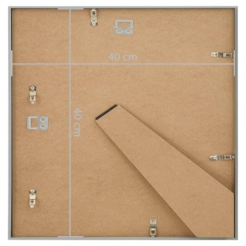 Billedrammer 3 stk. til væg eller bord 40x40 cm MDF sølvfarvet