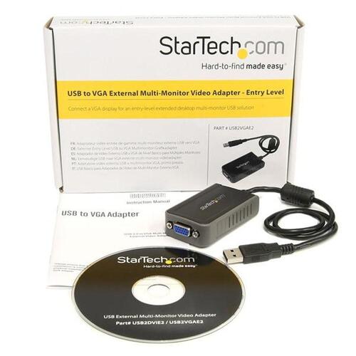 USB til VGA-adapter Startech USB2VGAE2 Sort