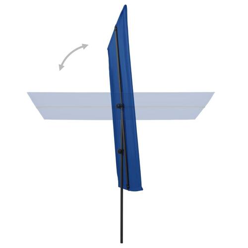 Parasol med aluminiumstang 2x1,5 m azurblå